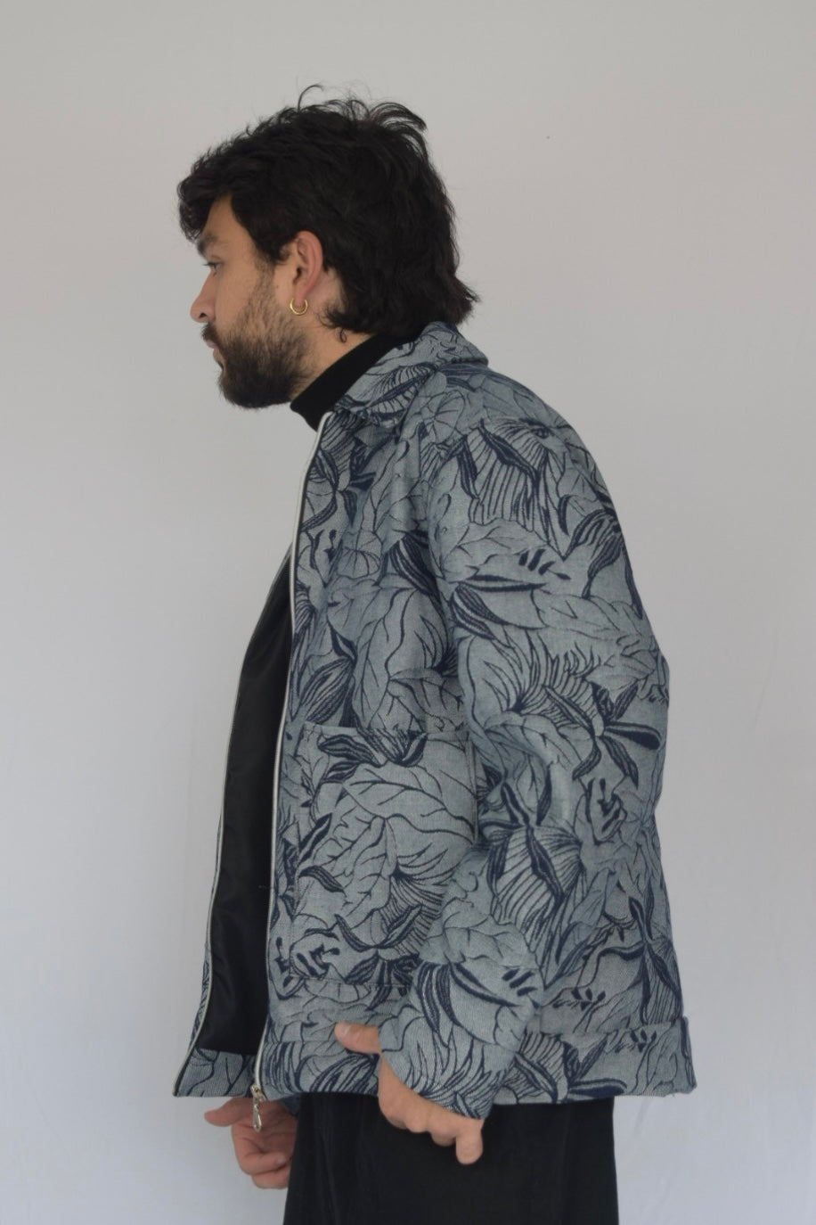Chaqueta follaje denim en negativo