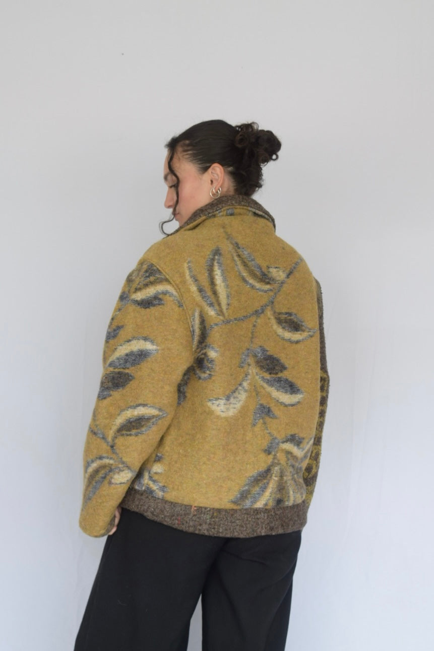 Chaqueta de tela recuperada floral, Talla M