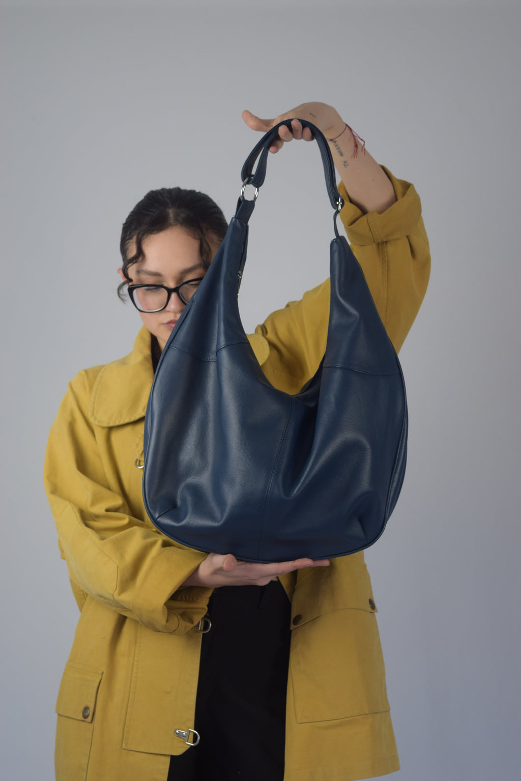 Bag en 100% cuero azul