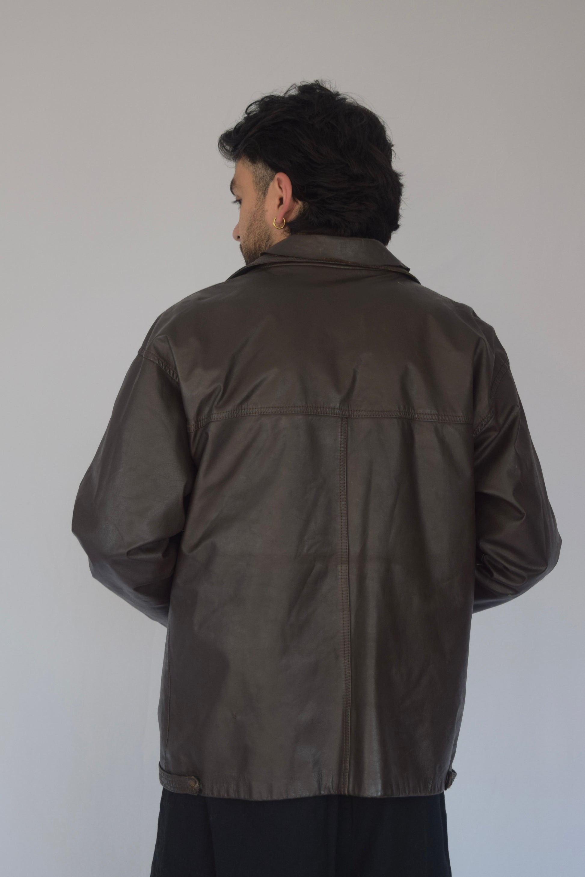 Chaqueta 100% cuero café