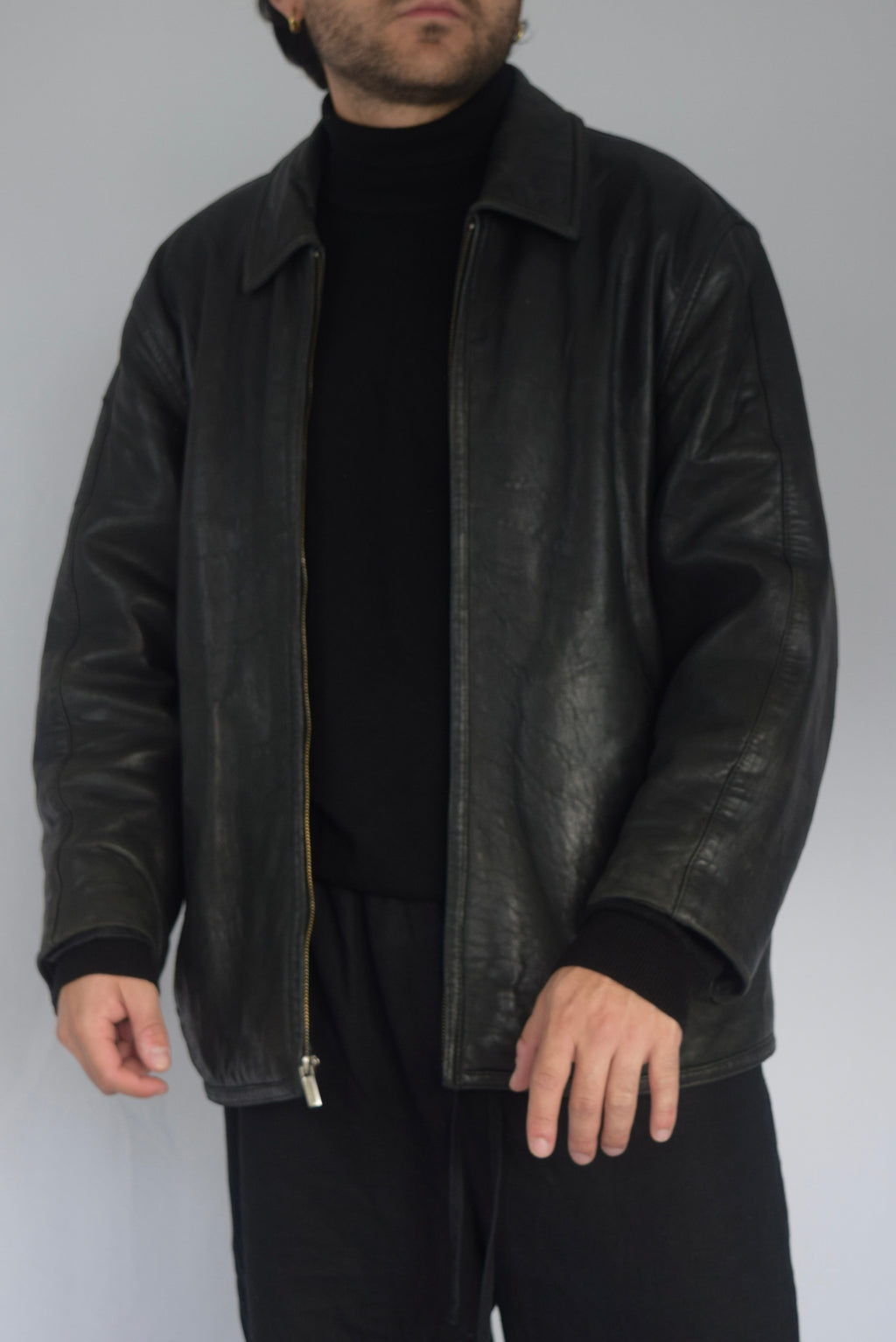 Chaqueta 100% cuero negra
