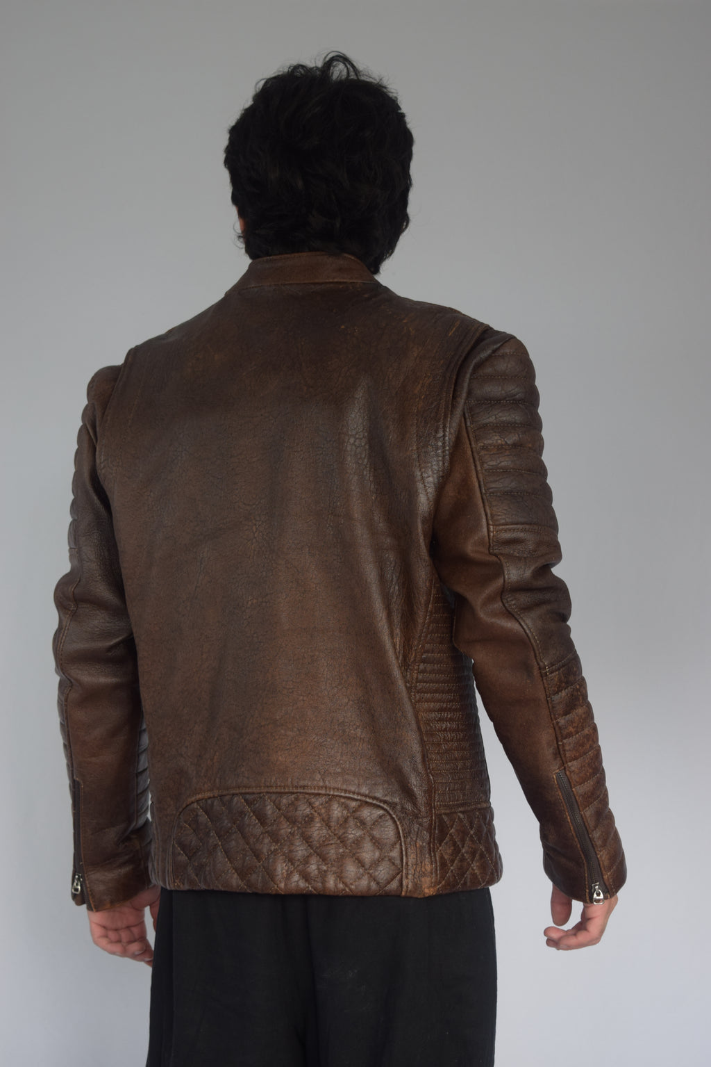 Chaqueta Mao 100% cuero café