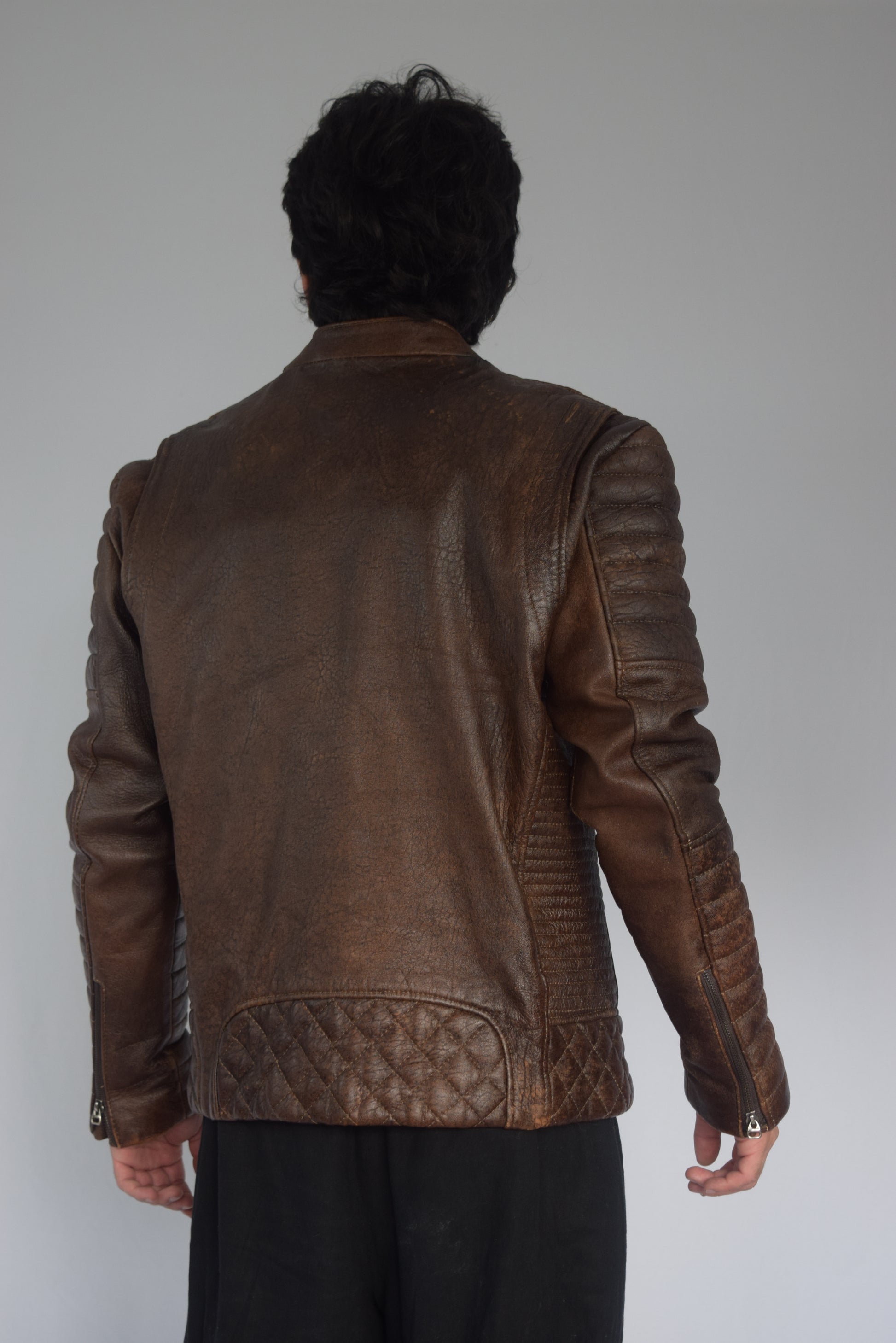 Chaqueta Mao 100% cuero café