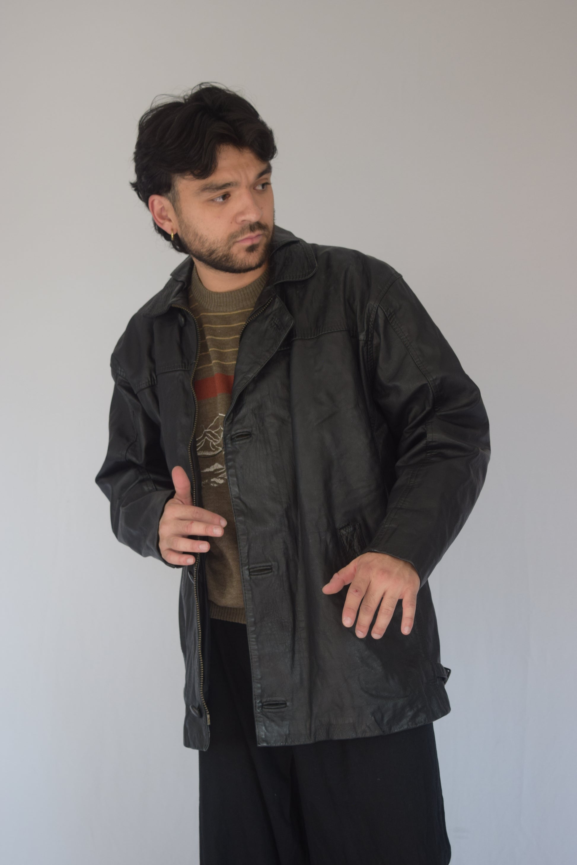 Gabardina 100% cuero