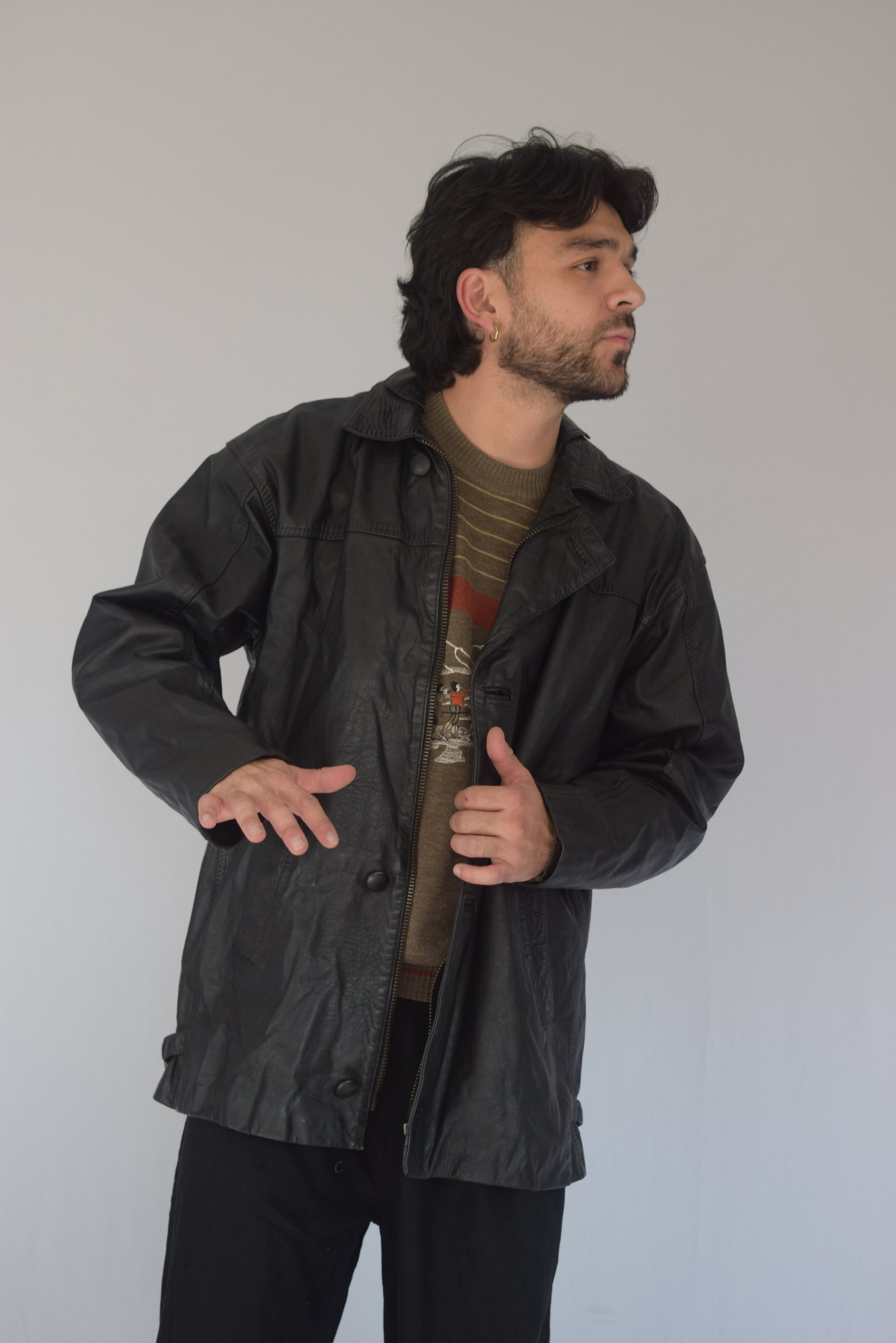 Gabardina 100% cuero