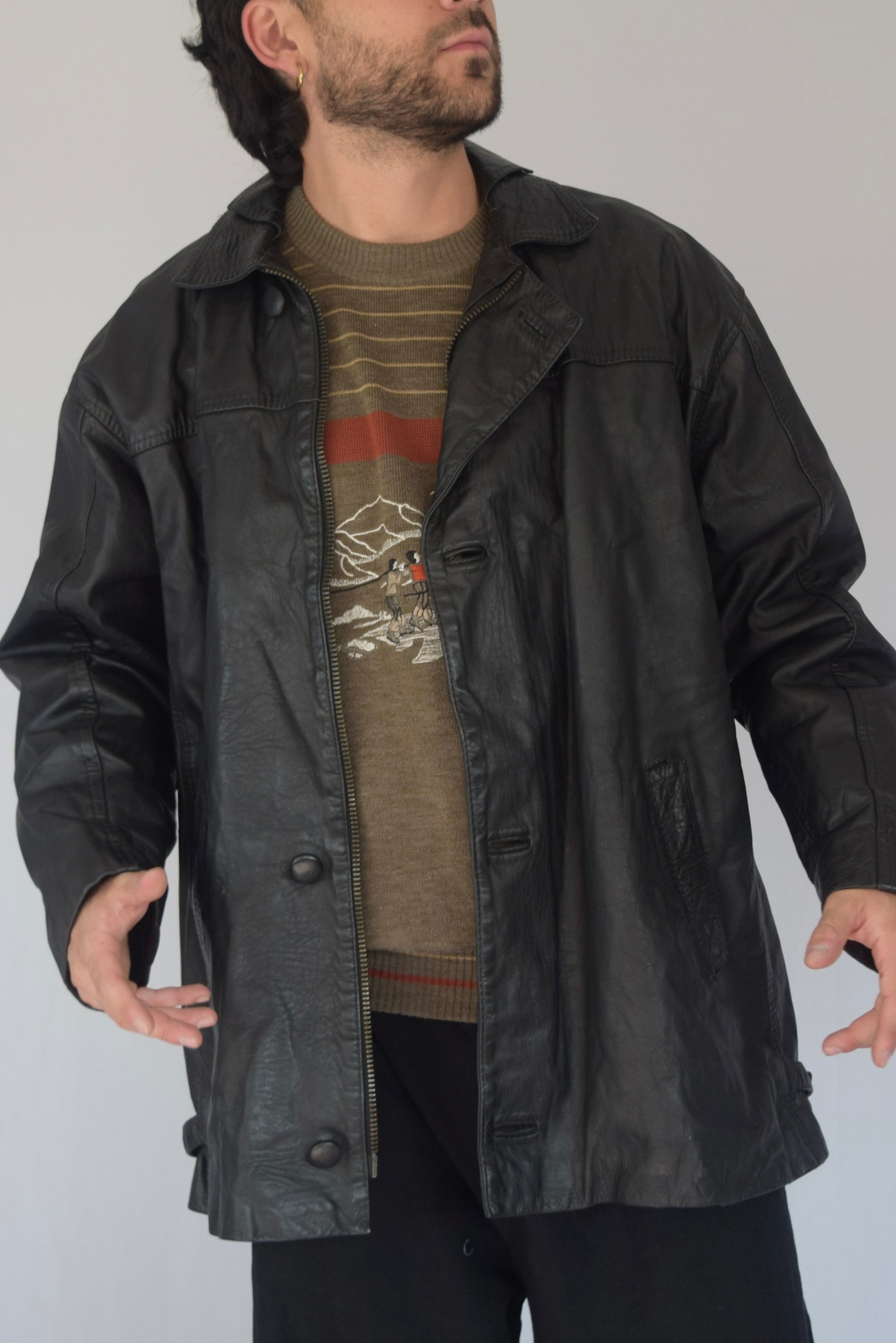 Gabardina 100% cuero