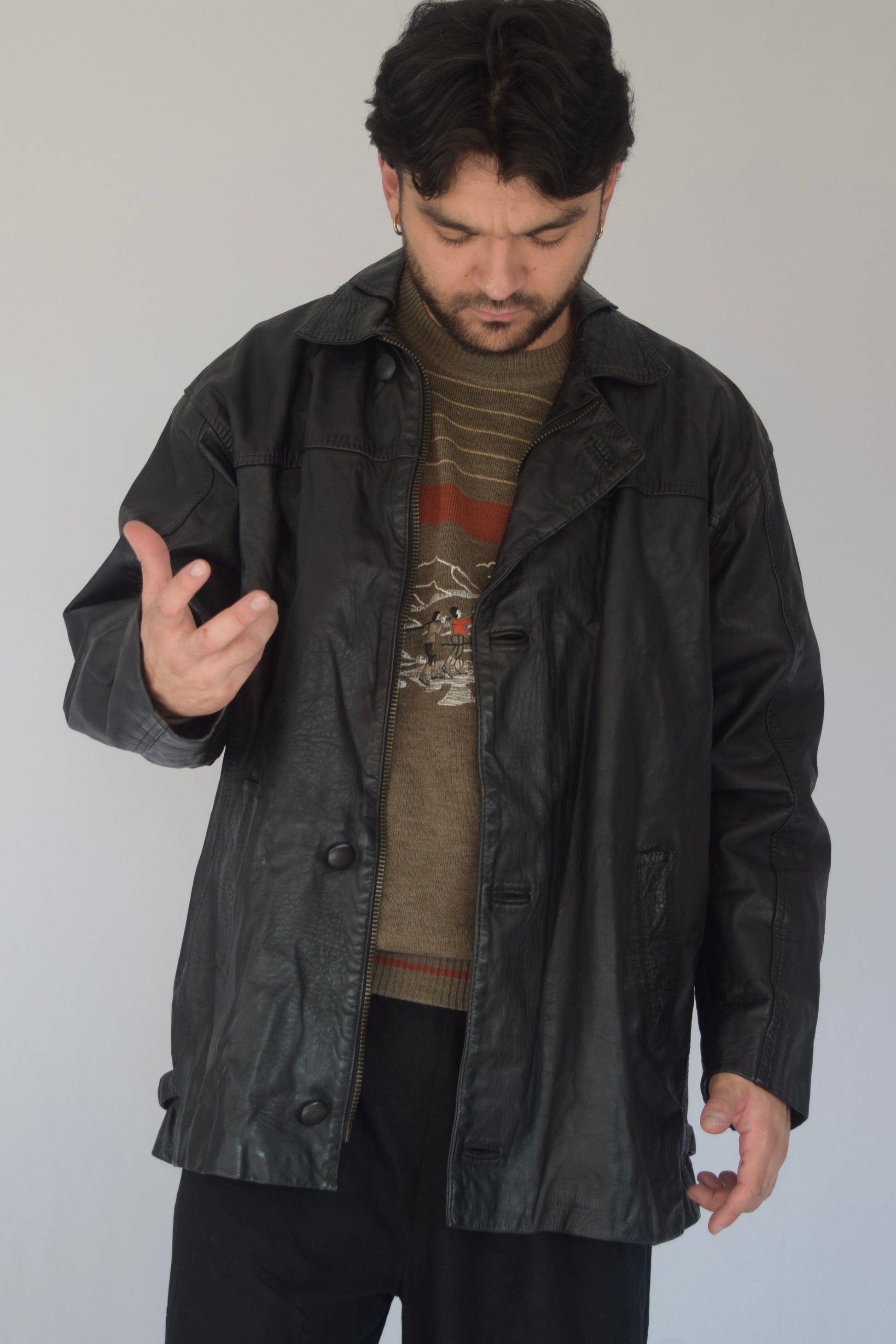 Gabardina 100% cuero