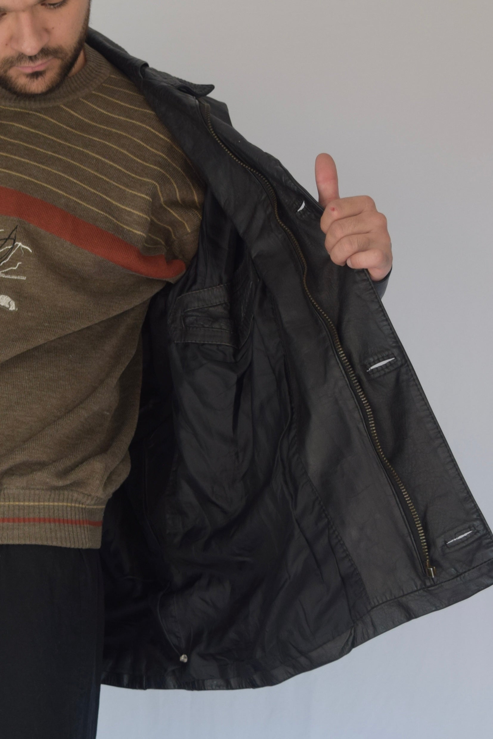 Gabardina 100% cuero