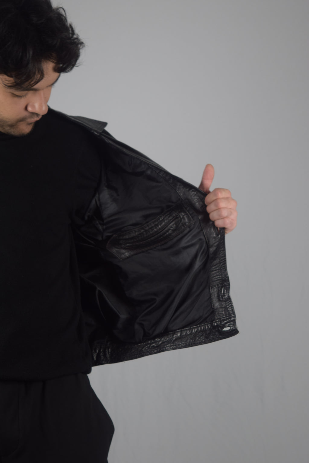 Chaqueta 100% cuero negra