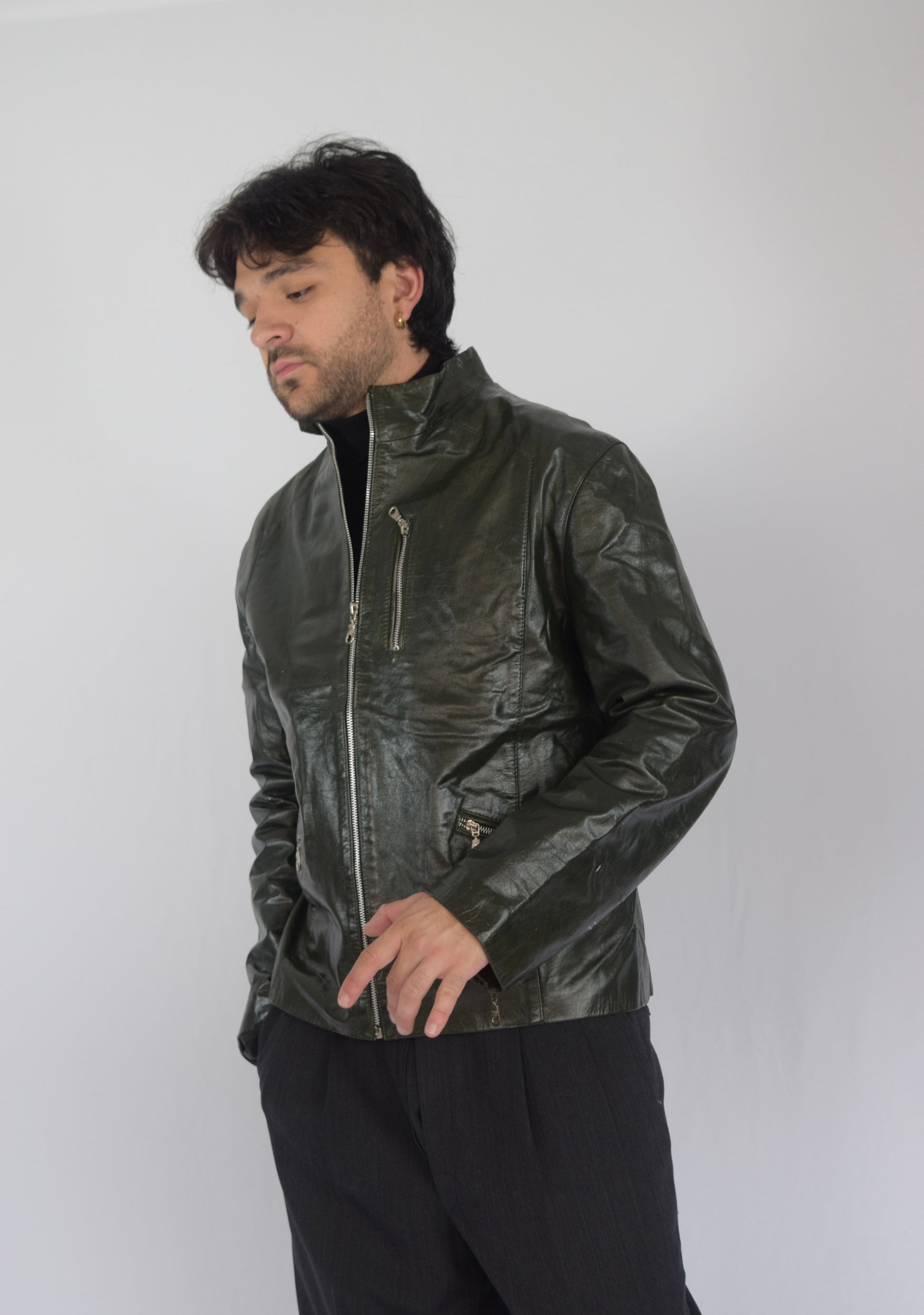 Chaqueta verde 100% cuero