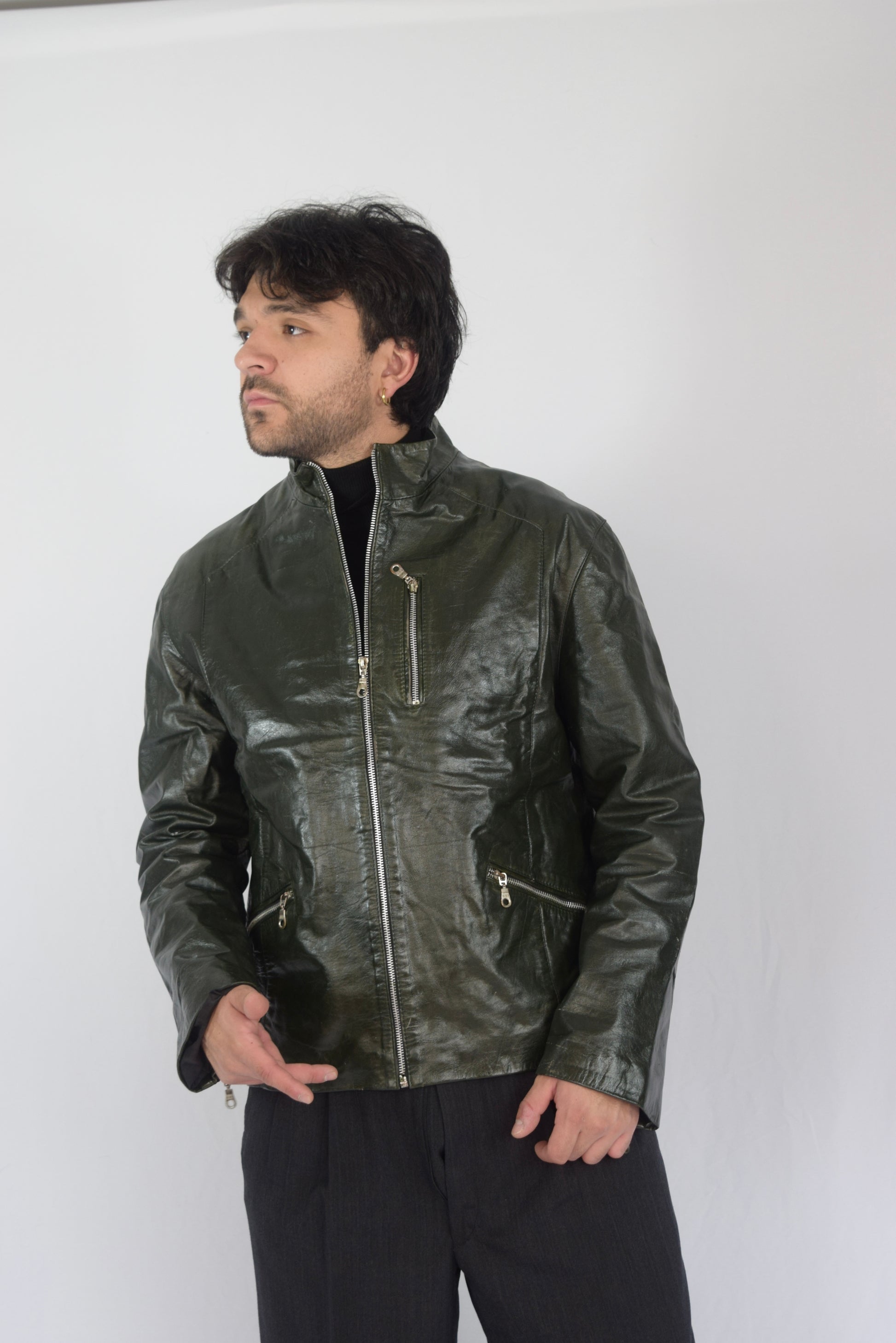 Chaqueta verde 100% cuero
