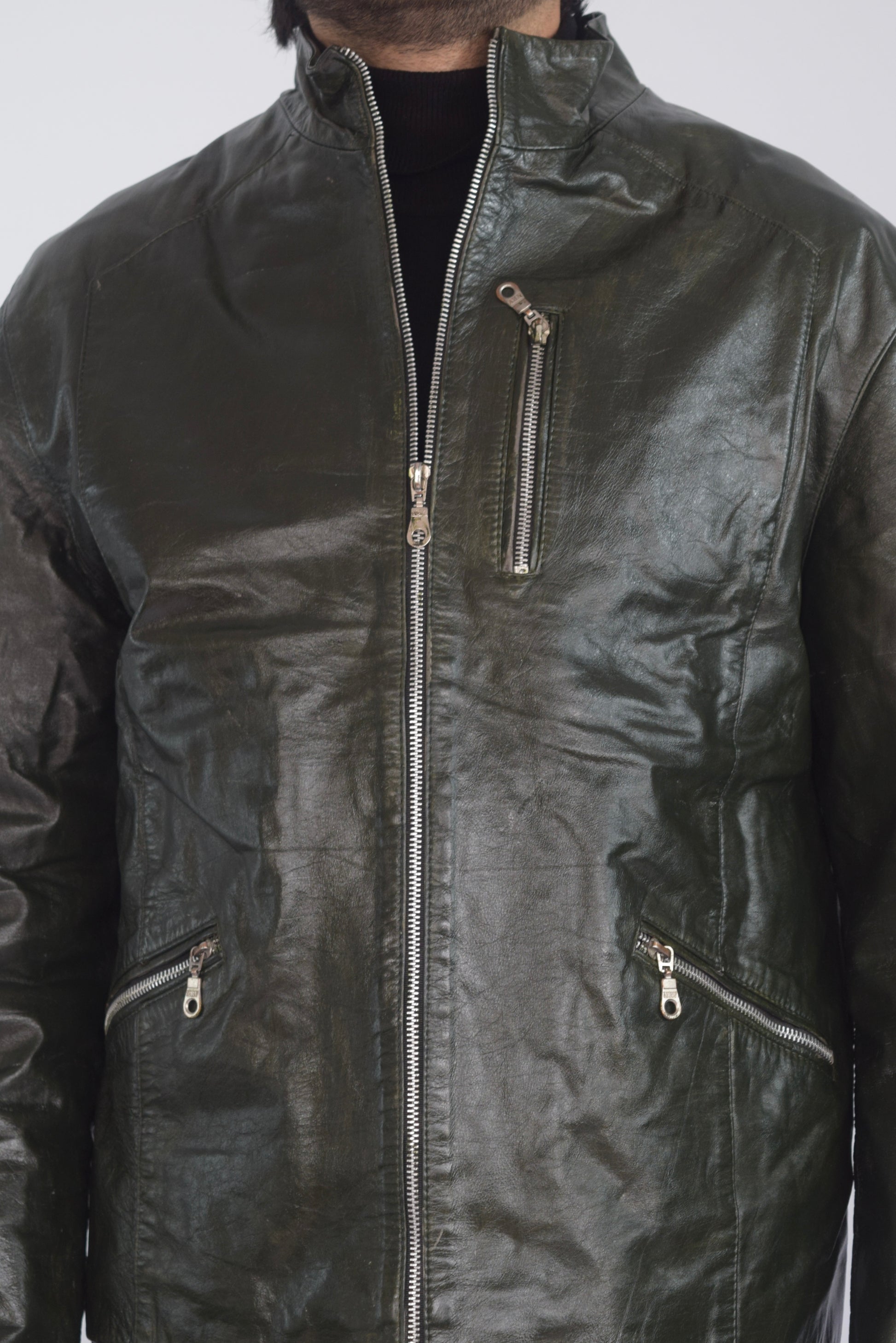 Chaqueta verde 100% cuero