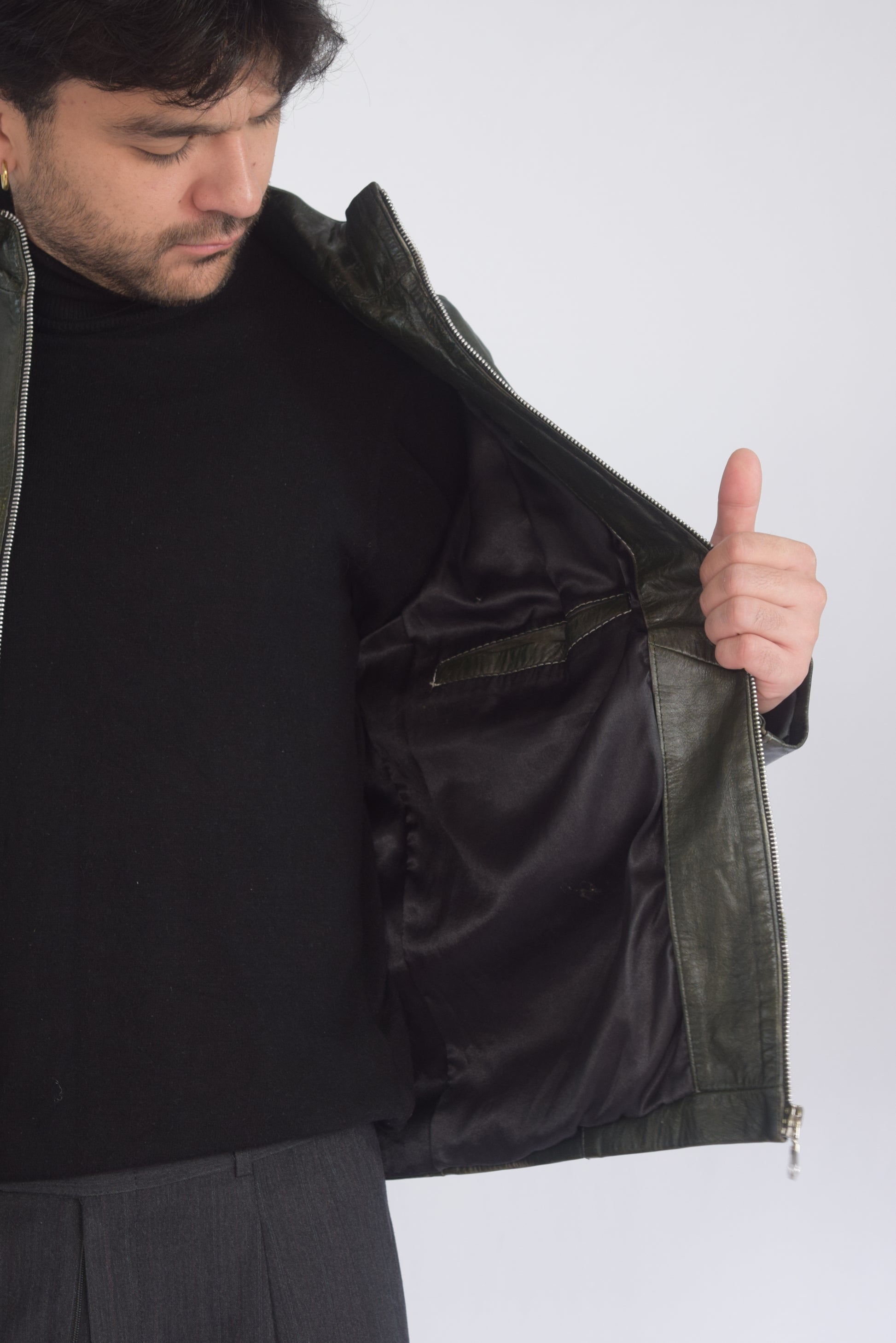 Chaqueta verde 100% cuero