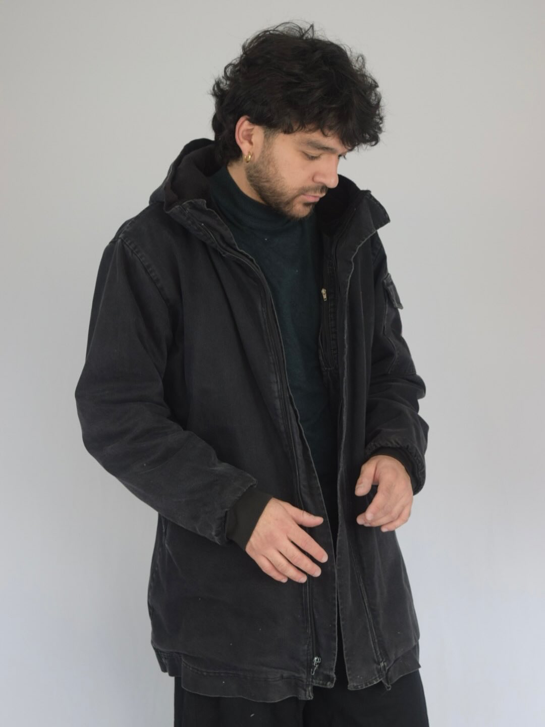 Gabardina denim urbano, Talla M