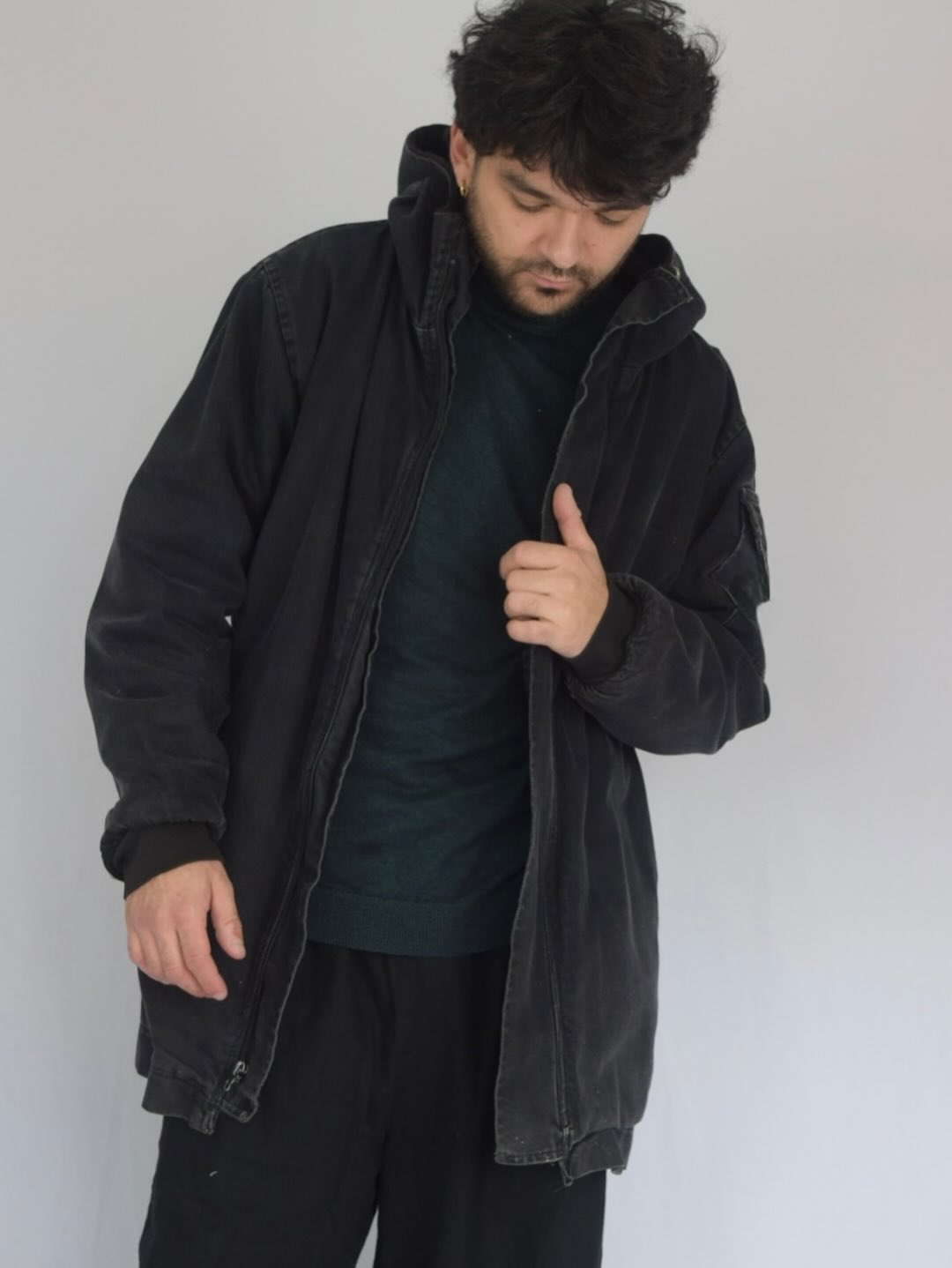 Gabardina denim urbano, Talla M