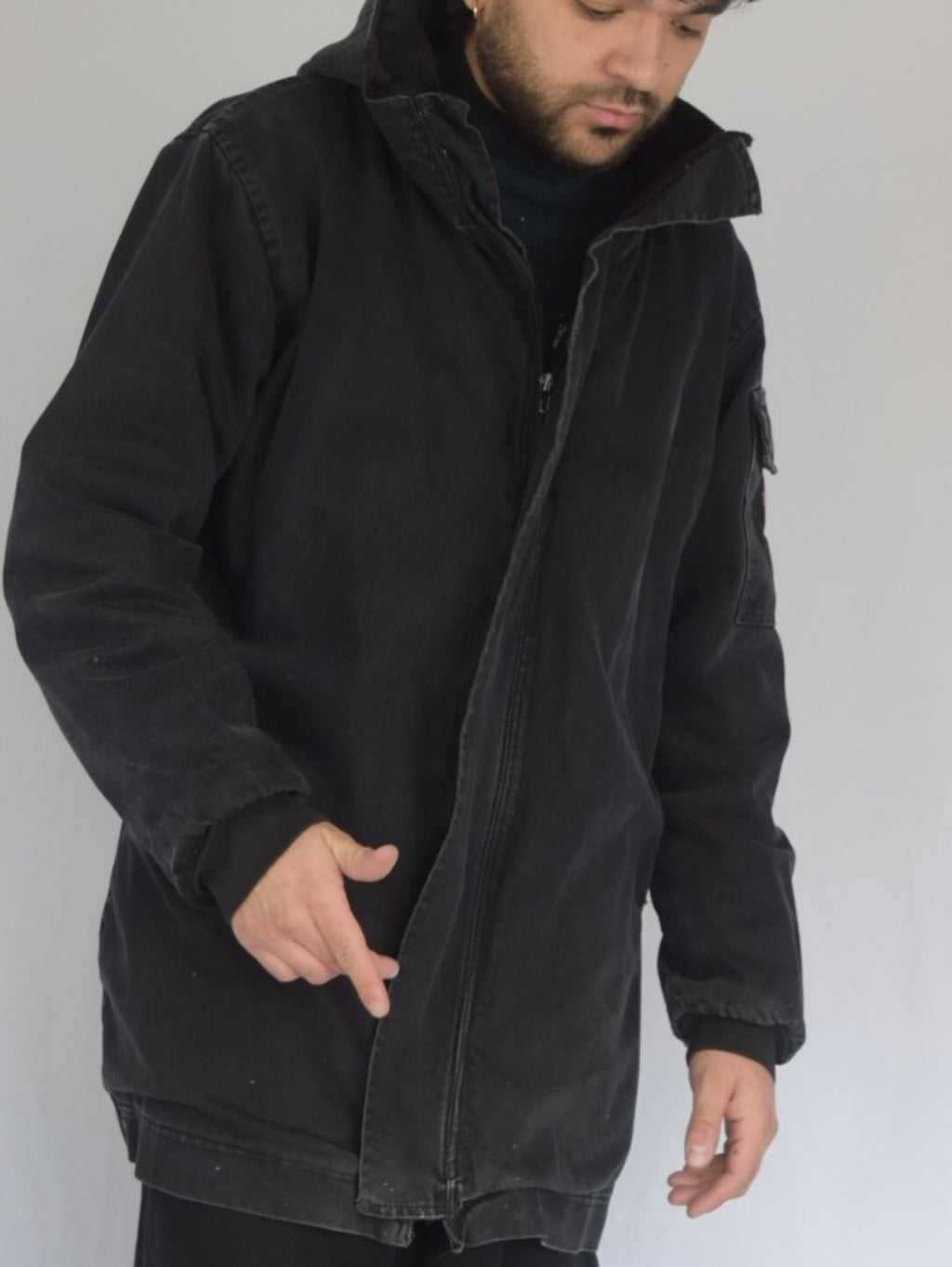 Gabardina denim urbano, Talla M