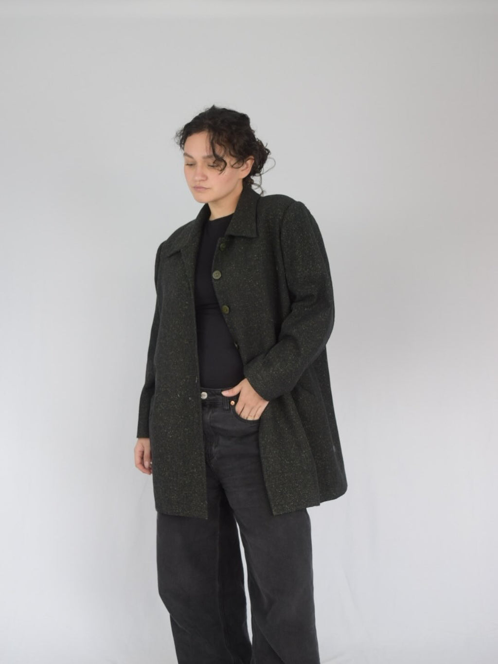 Gabardina salpicada en paño