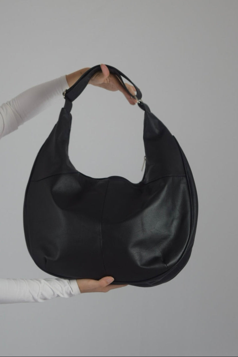 Bolso 100% cuero negro