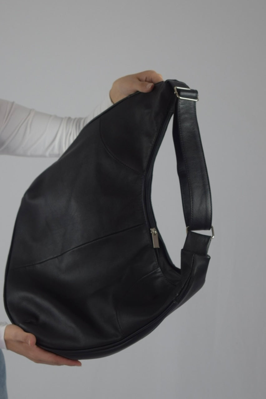 Bolso 100% cuero negro