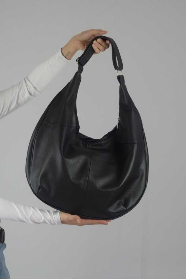 Bolso 100% cuero negro