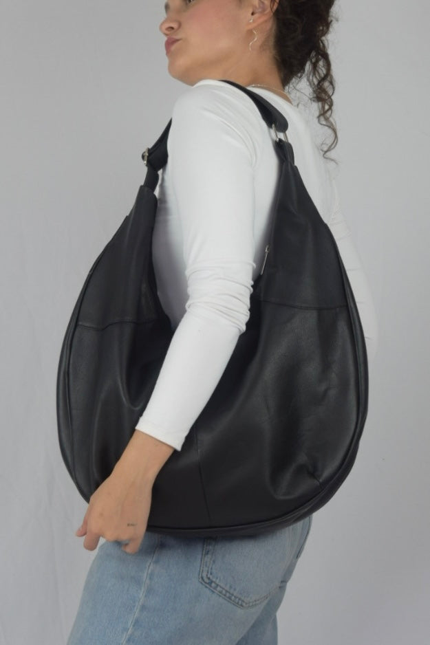 Bolso 100% cuero negro