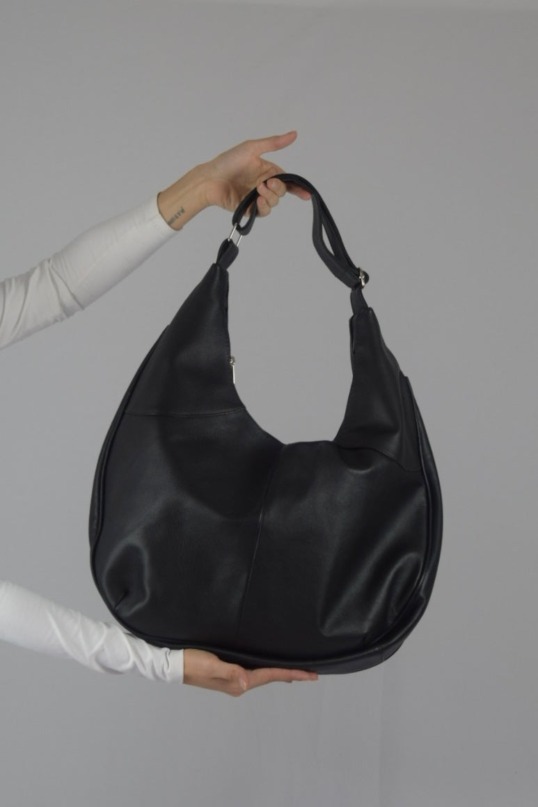 Bolso 100% cuero negro