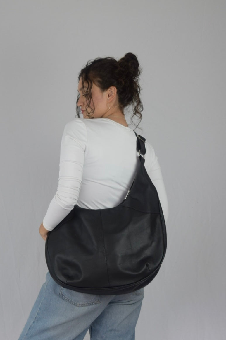 Bolso 100% cuero negro