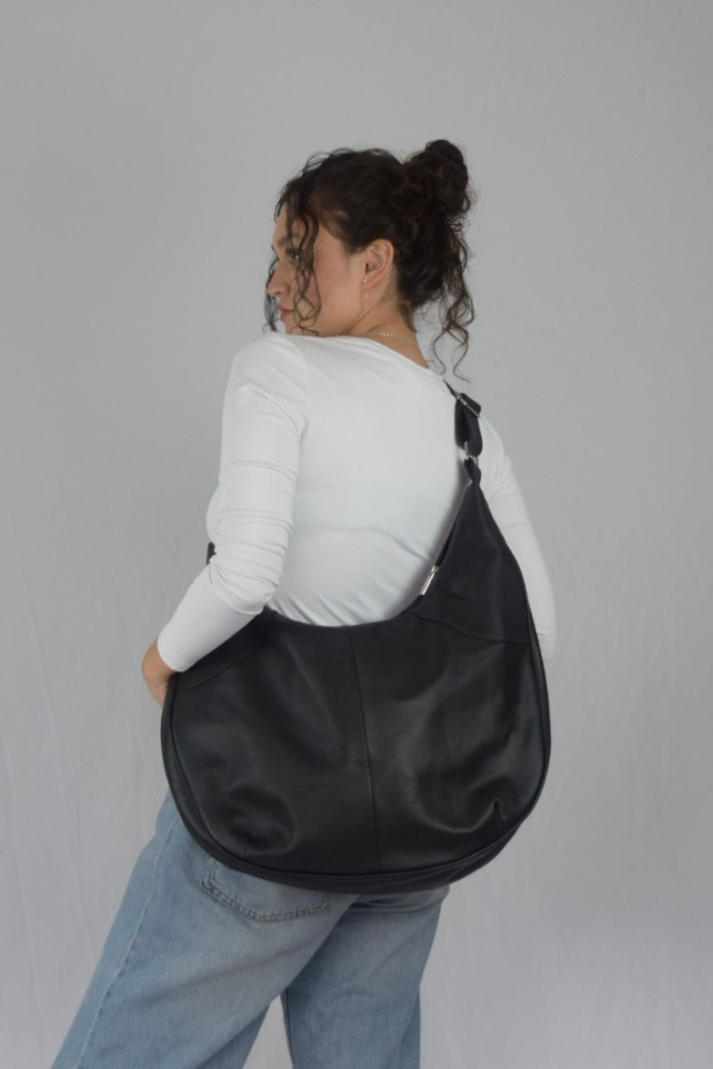 Bolso 100% cuero negro