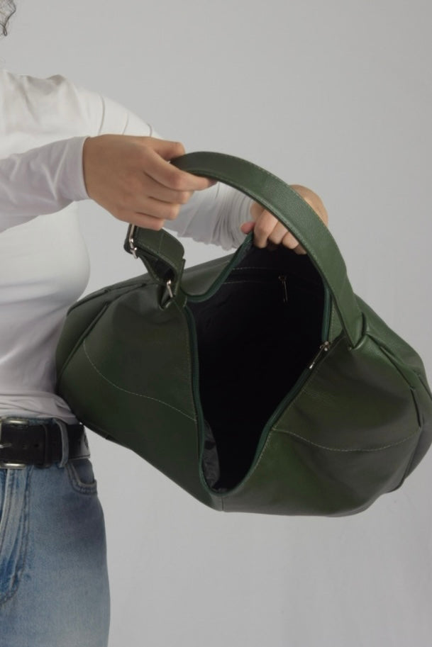 Bolso 100% cuero verde