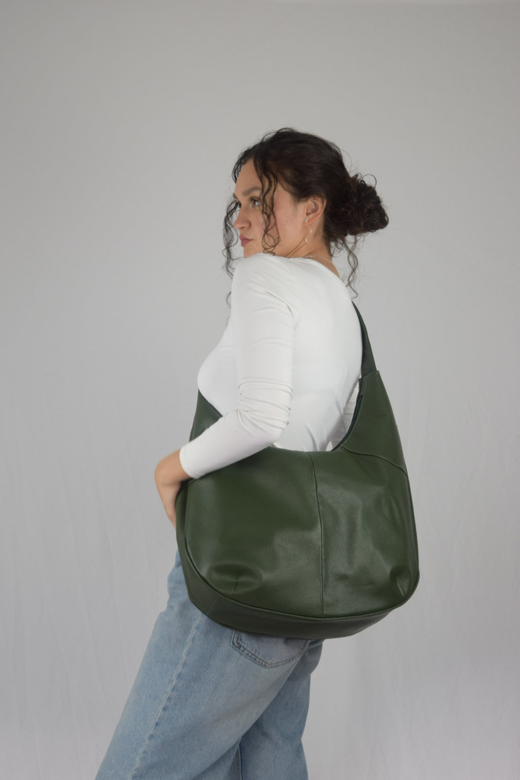 Bolso 100% cuero verde