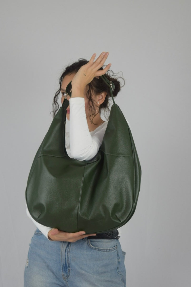 Bolso 100% cuero verde