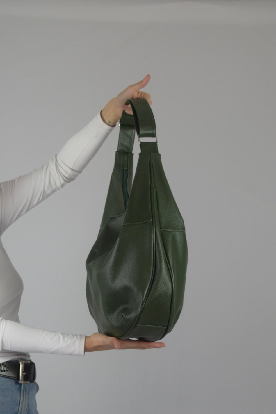 Bolso 100% cuero verde