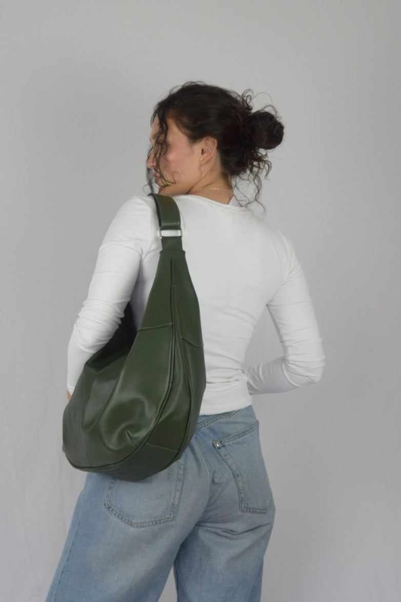 Bolso 100% cuero verde
