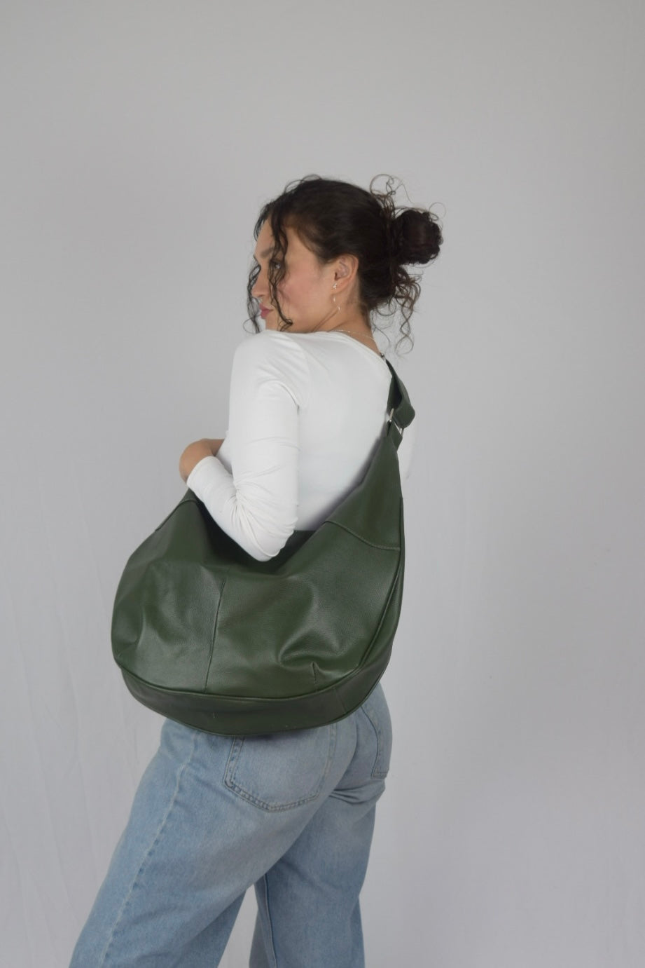 Bolso 100% cuero verde