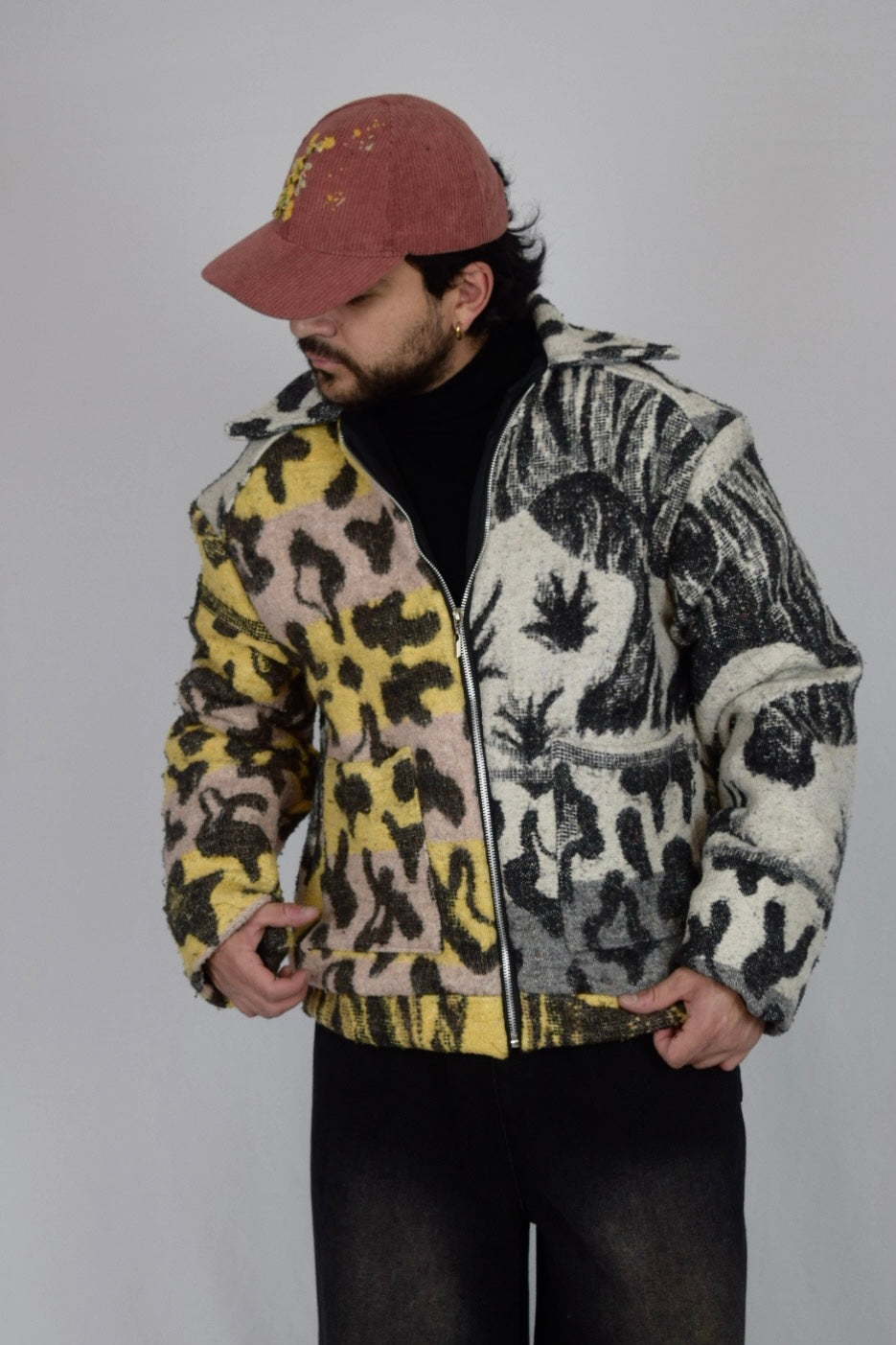 Chaqueta 4 tigres de tela recuperada