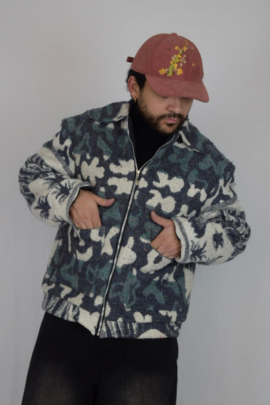 chaqueta térmica de tela recuperada