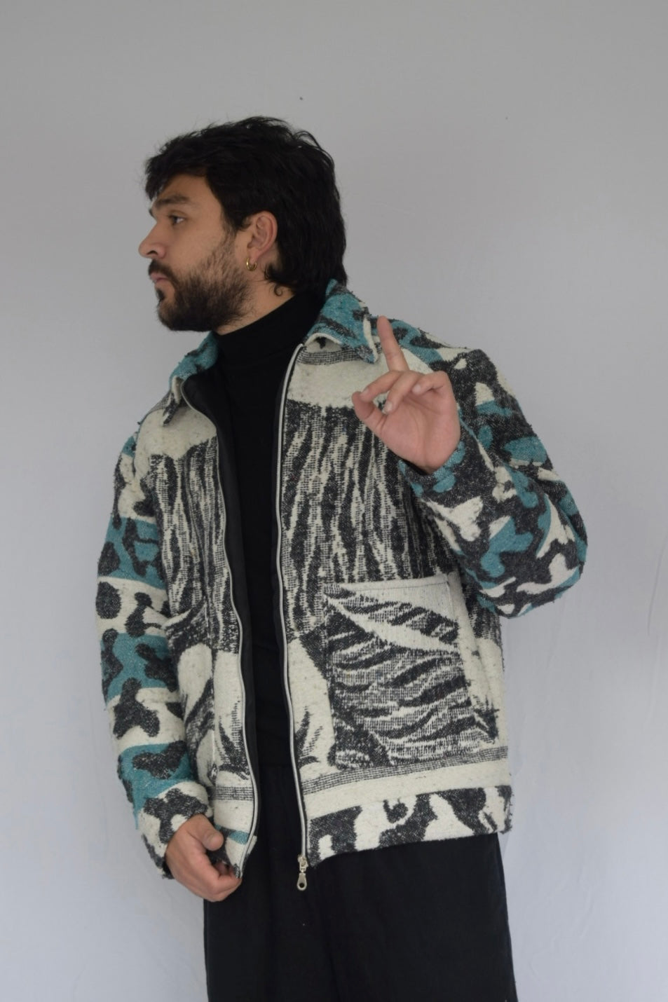 Chaqueta de tela recuperada, Talla M