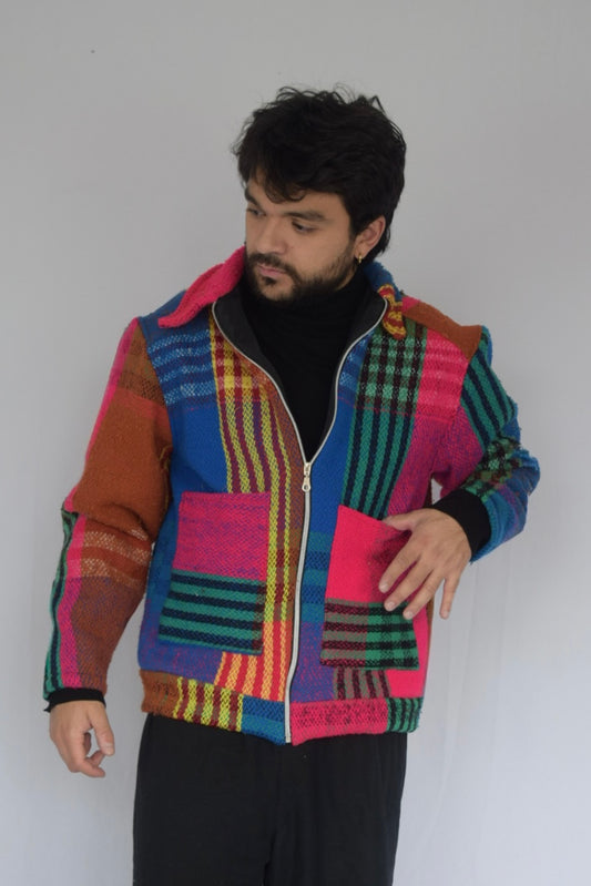 Chaqueta tela recuperada colores, Talla M