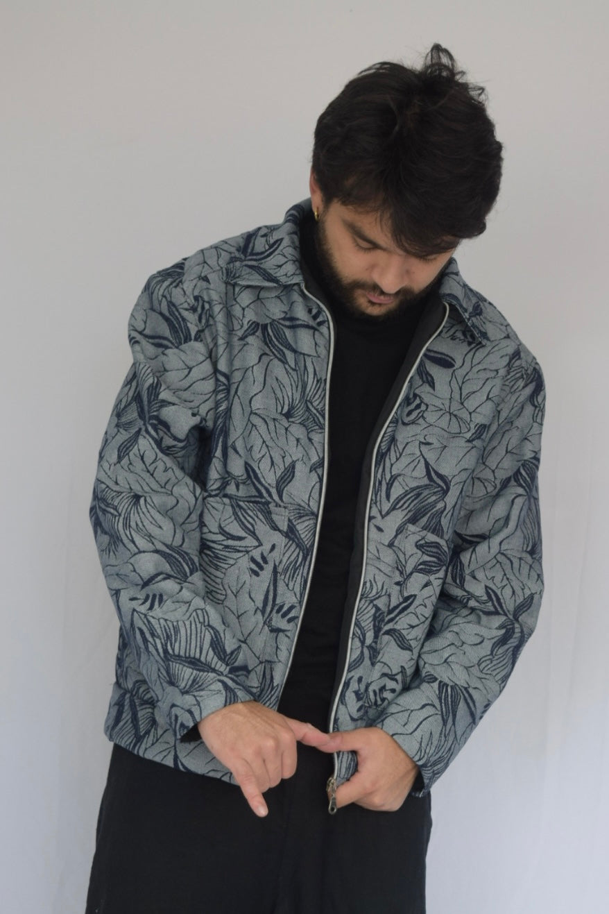Chaqueta follaje denim en negativo
