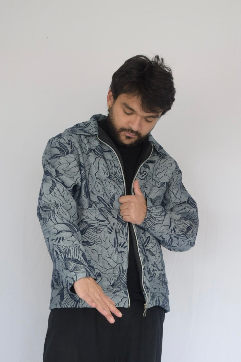 Chaqueta follaje denim en negativo