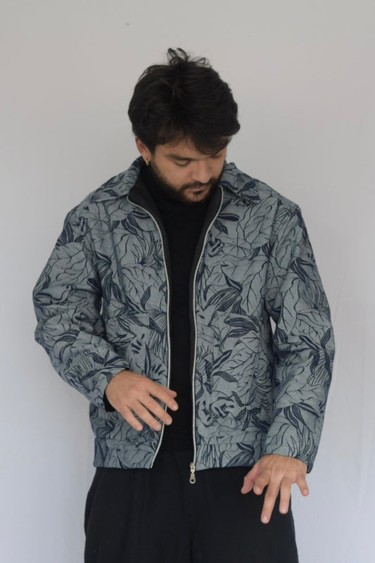 Chaqueta follaje denim en negativo