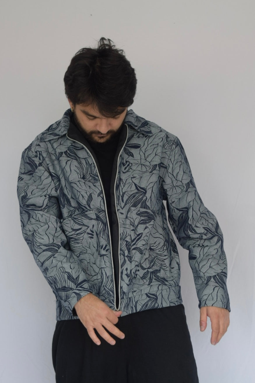 Chaqueta follaje denim en negativo