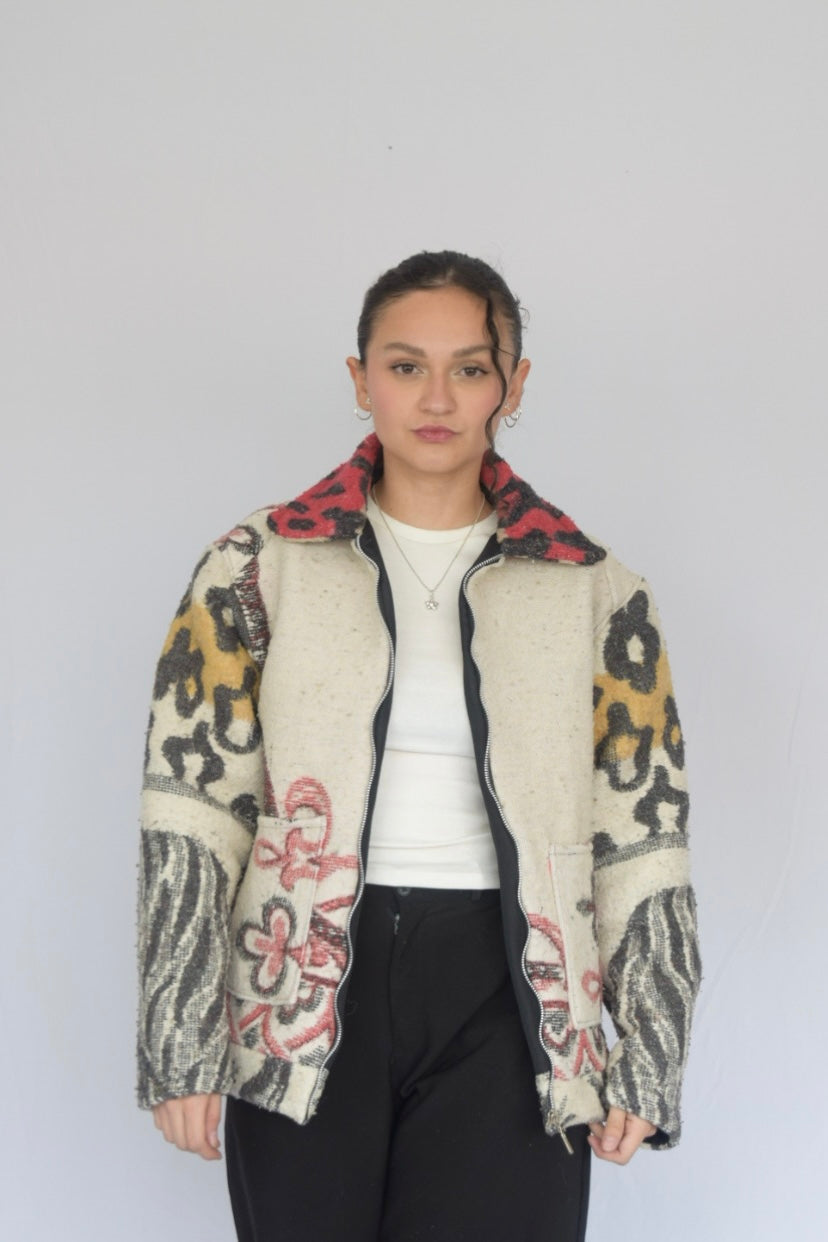 Chaqueta de tela recuperada, Talla L