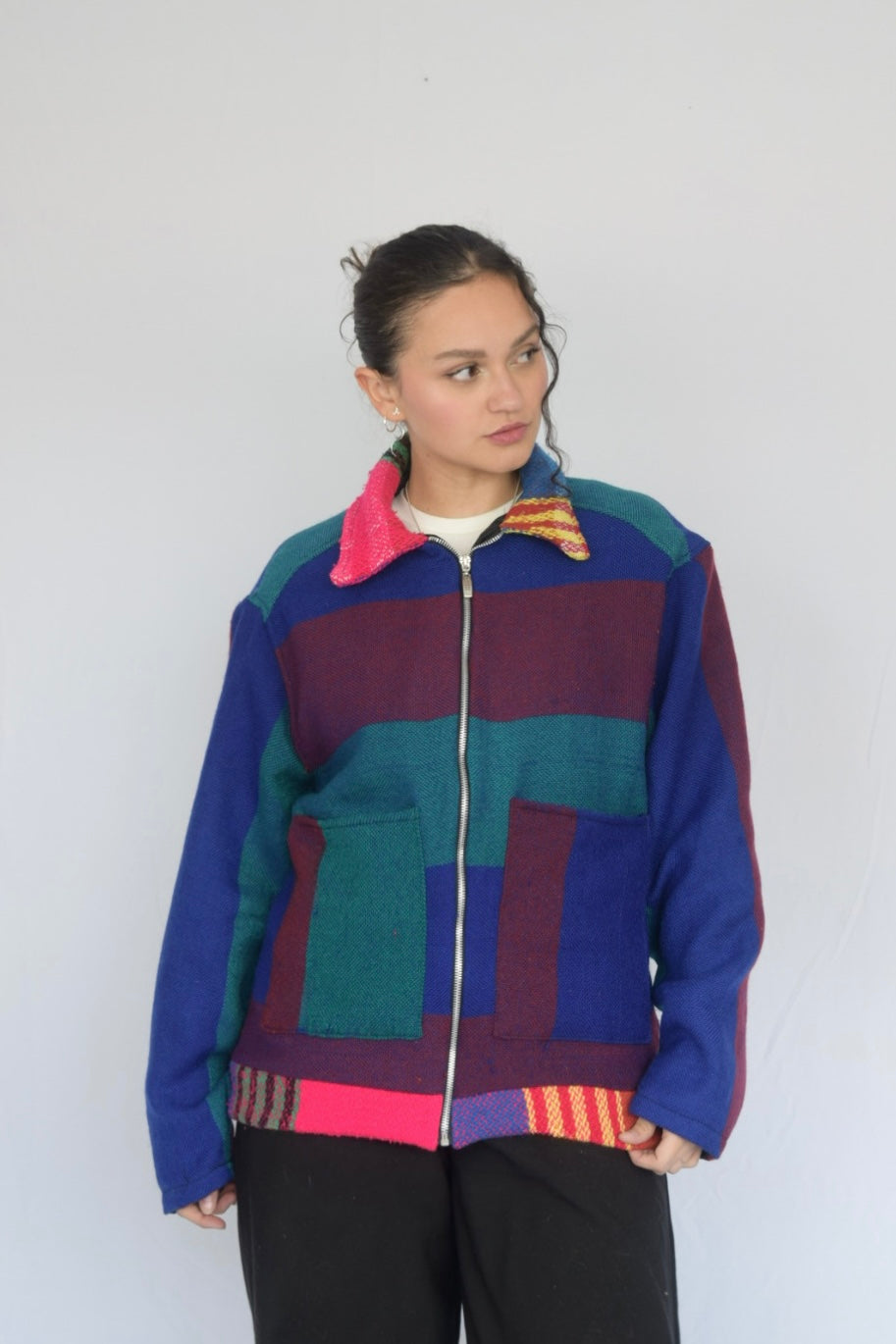 Chaqueta de tela recuperada, Talla M