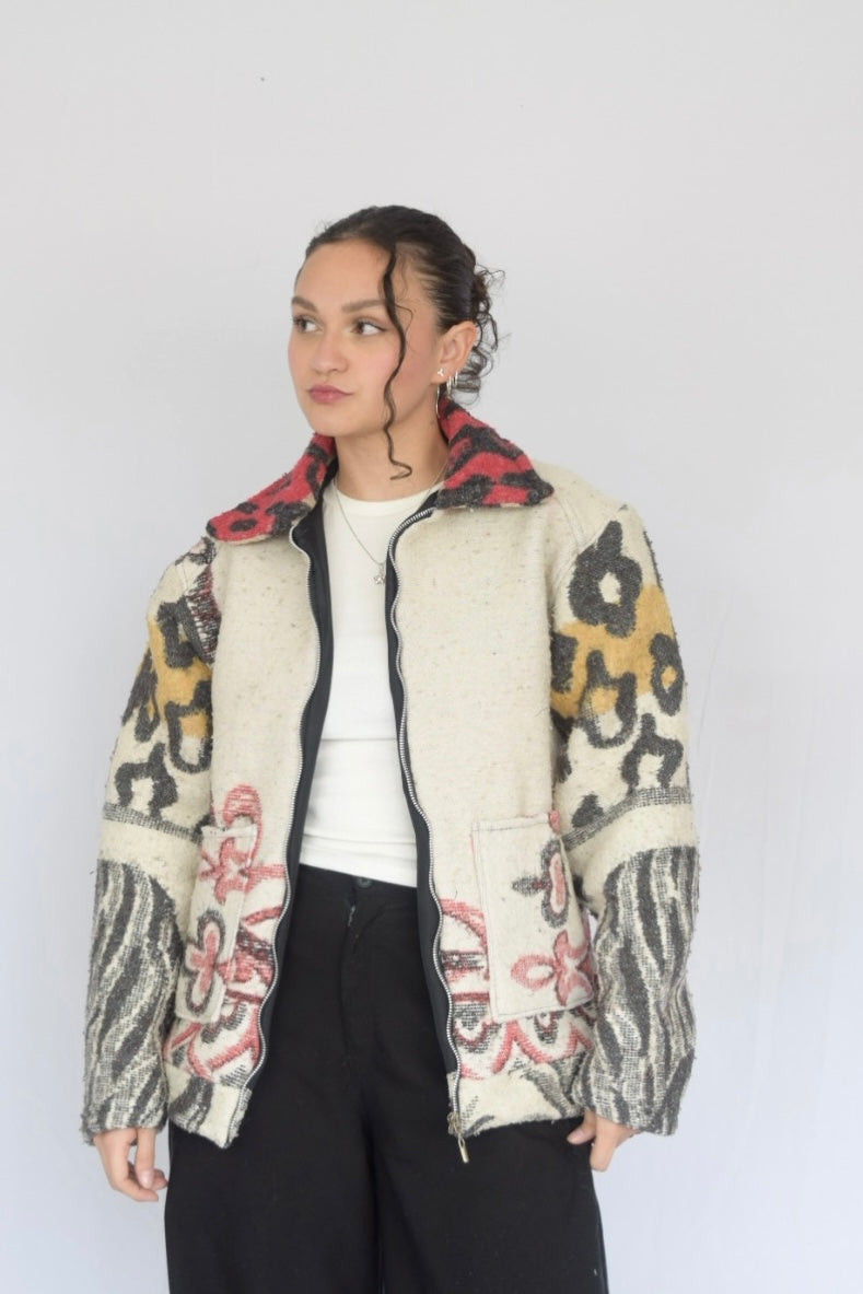 Chaqueta de tela recuperada, Talla L