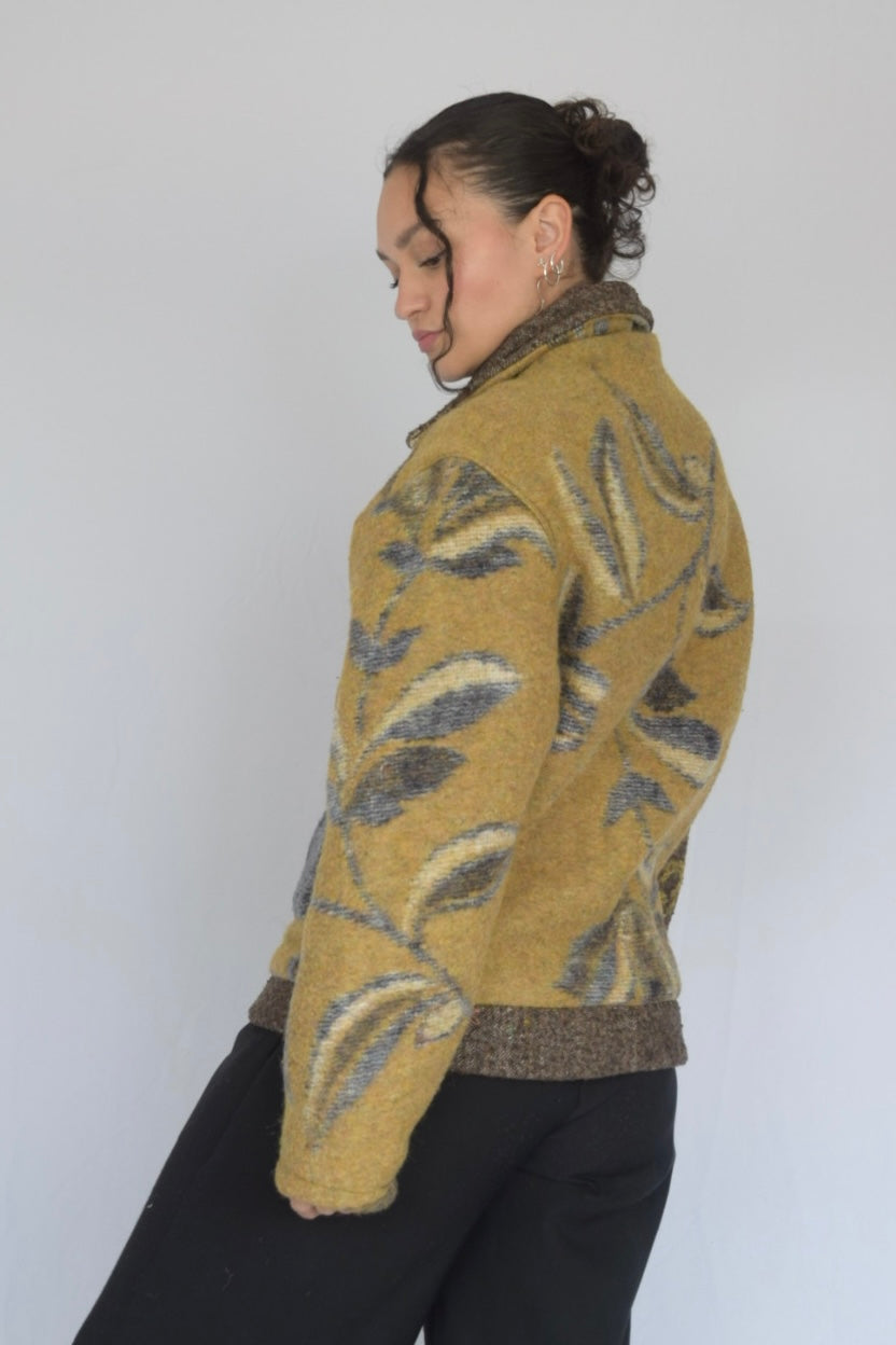 Chaqueta de tela recuperada floral, Talla M
