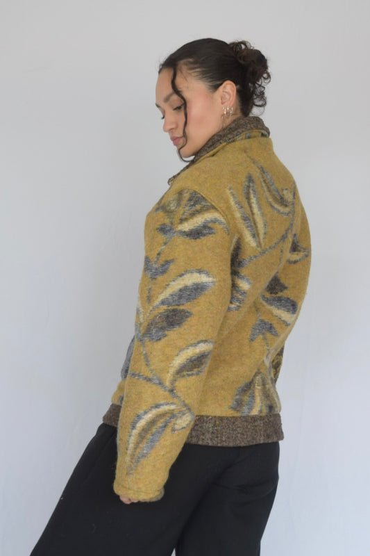 Chaqueta de tela recuperada floral, Talla M
