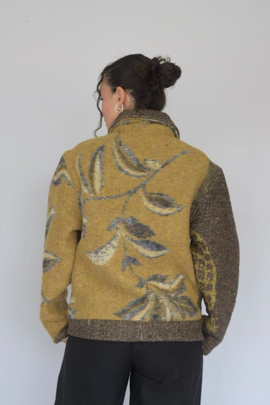 Chaqueta de tela recuperada floral, Talla M