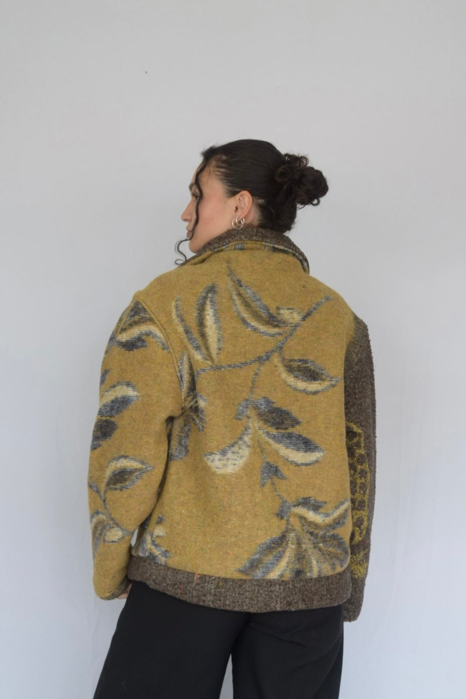 Chaqueta de tela recuperada floral, Talla M