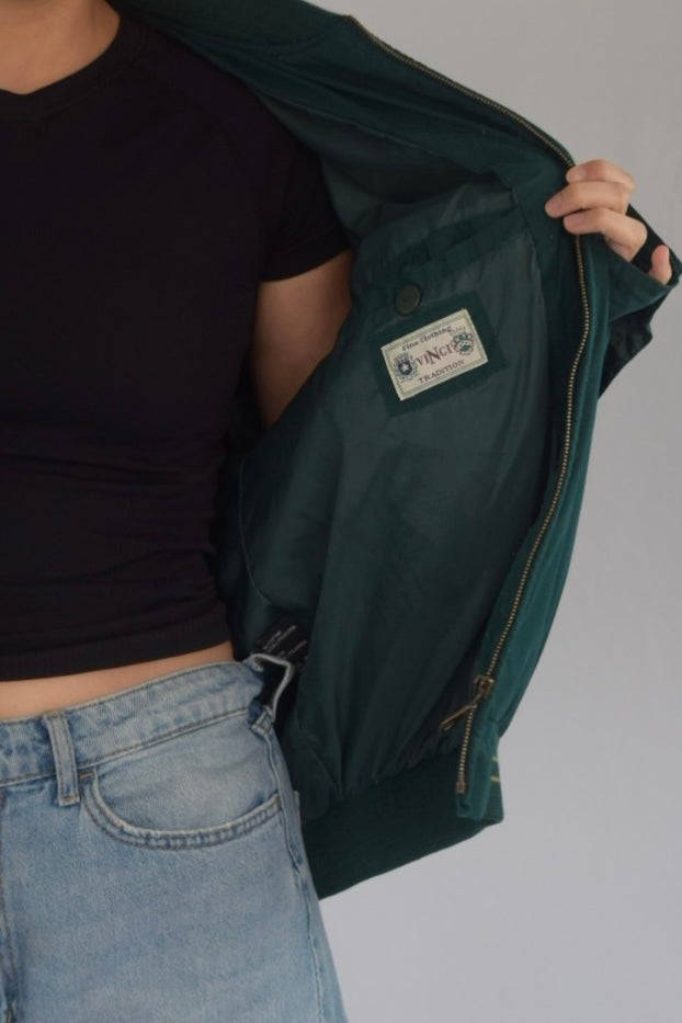 Chaqueta bombacha verde 90s